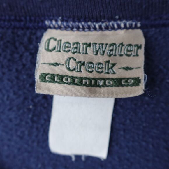 Vintage Clearwater Creek Shirt Men L Blue Big Buck Hunting Pullover Crewneck 90s - Picture 3 of 8